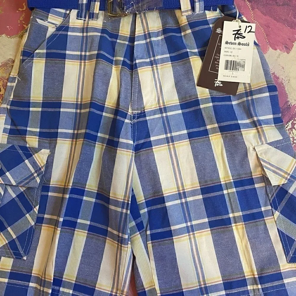 Seven Souls Boys Plaid Fashion cute Shorts Size 12
